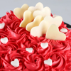 Decorated Red Heart Cake