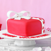 Decorated Red Heart Cake